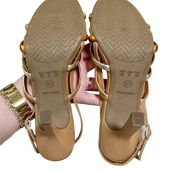Strappy Sandals Adjustable, Leather Sole / Rose Gold, Gold, Silver, Nude, Beije - Picture 11 of 12